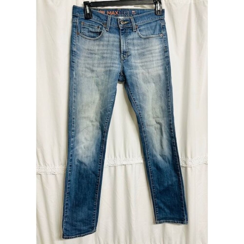 Urban Pipeline Max Flex Slim Fit Men Light Wash Whiskers Blue Denim Size 30x32
